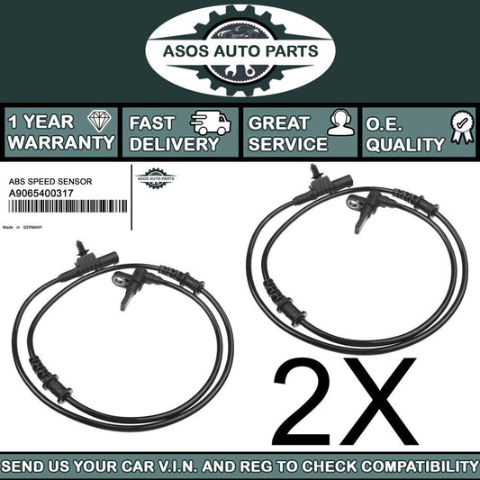 2X FRONT ABS SPEED SENSOR Fits M-BENZ SPRINTER 3T 3,5T 4T 4,6T 5T A9065400317