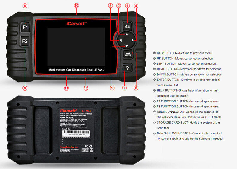 iCARSOFT LR V2.0 - JAGUAR LAND ROVER - 2023 - DIAGNOSTIC TOOL