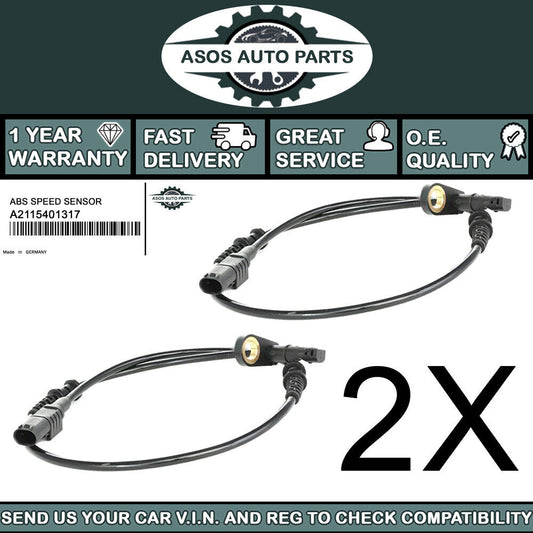2X FRONT ABS SPEED SENSOR Fits M-BENZ CLS C219 E-CLASS W211 S211 A2115401317